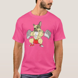 Camiseta Levantamento de Peso de Bulldog Francês Engraçado
