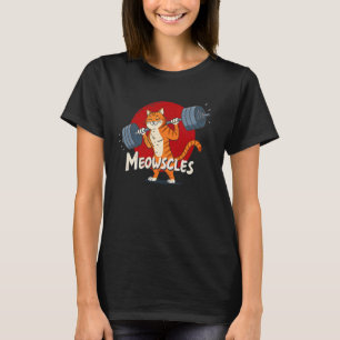 Camiseta Levantamento de Peso de Gato Engraçado Treino e Fi