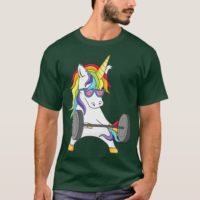Camiseta Levantamento de Peso do Unicórnio (Frente)