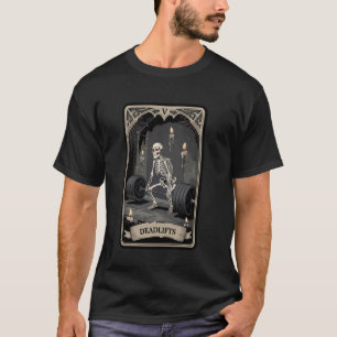 Camiseta Levantamento de peso morto Esqueleto Ginásio Carta