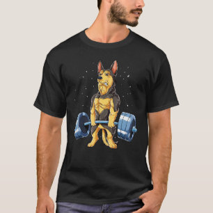 Camiseta Levantamento de Peso Pastor Alemão Engraçado Deadl