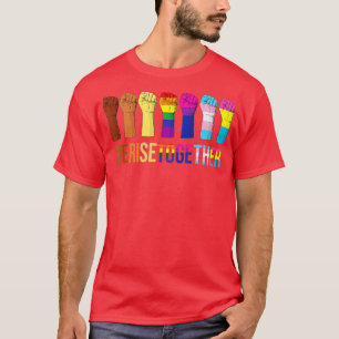 Camiseta Levantamo-nos em conjunto com o Orgulho gay Black 