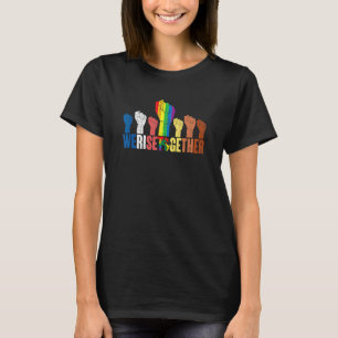 Camiseta Levantamo-Nos Juntos Com O Black Rainbow Fist Igua