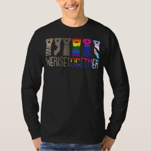 Camiseta Levantamos Juntos O Orgulho Negro Blm Lgbt Aumento