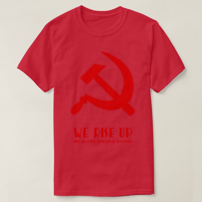 Camiseta Levantamos martelo e foice do protesto (Frente do Design)