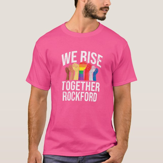 Camiseta Levantamos Rockford Lgbtq Illinois Pride Mon (Frente)