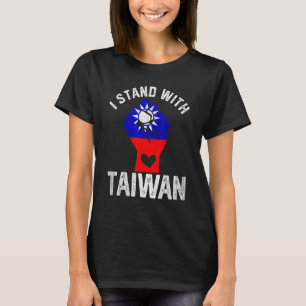 Camiseta Levantando a Mão Eu Levo Taiwan Com Bandeira De Ta
