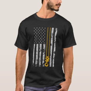 Camiseta Levantando Gancho Thin American Flag Operador