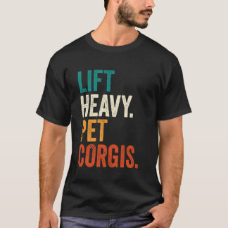 Camiseta Levantar Corgis Pesados Engraçado Treino de Academ