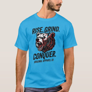 Camiseta Levantar Moer Conquistar Urso Motivação Frente Ver