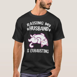 Camiseta Levantar O Meu Marido Está Exausta Esposa Sarcásti