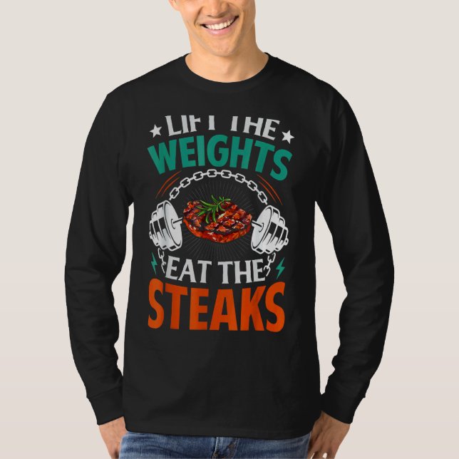 Camiseta Levantar Peso Comer Pias Carne Comer Carnívoro Lif (Frente)
