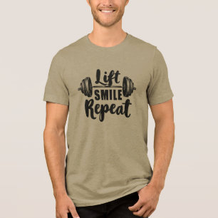 Camiseta Levantar Sorrir Repetir Motivação Academia Levanta