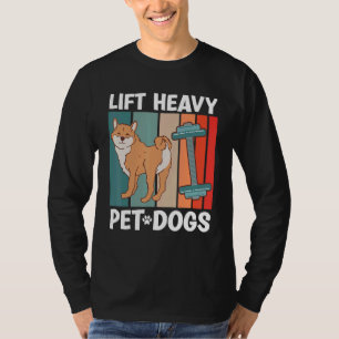 Camiseta Levante Cachorro de Estimação Pesado Academia Fi