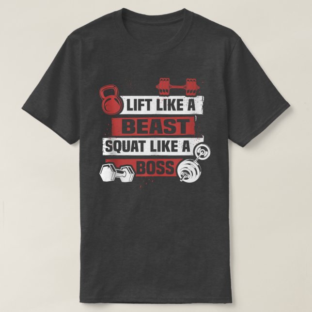 Camiseta Levante Como Um Bicho De Besta Como Um Peso De Tra (Frente do Design)