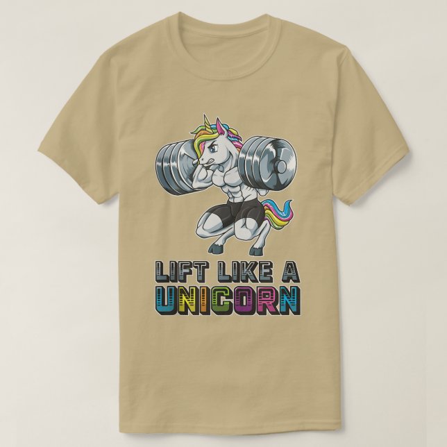 Camiseta Levante Como Uma Malhação De Ginástica Do Unicórni (Frente do Design)