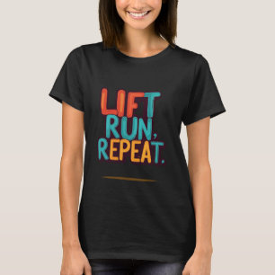 Camiseta Levante, Executar, Repetir