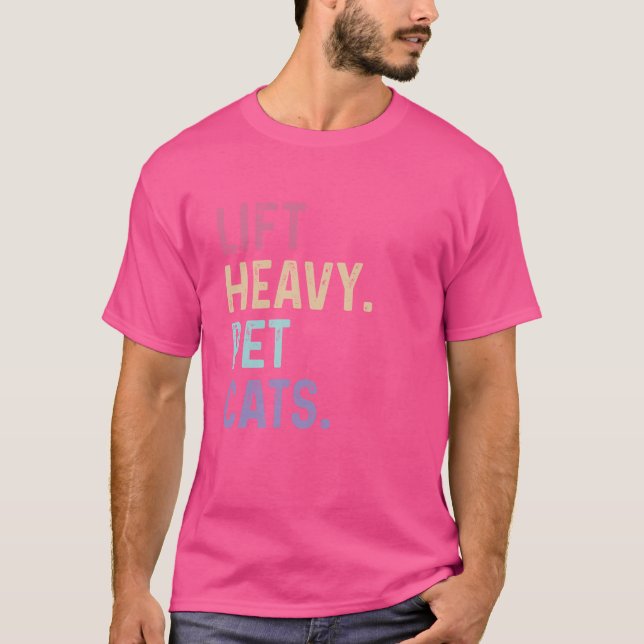 Camiseta Levante Os Gatos Pesados De Animais De Companhia - (Frente)