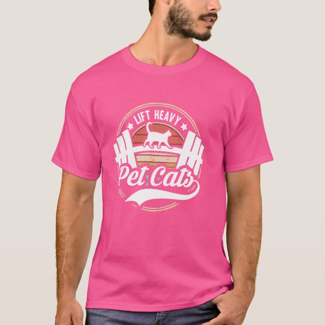 Camiseta Levante Os Gatos Pesados De Animais De Companhia E (Frente)