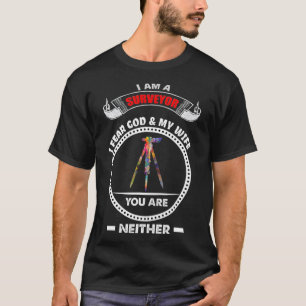 Camiseta Levante ou presente Land Survey teme Deus Minha es