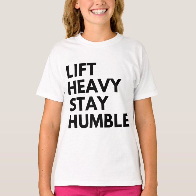 CAMISETA LEVANTE PESADO PERMANEÇA HUMILDE (Frente)