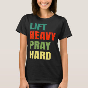 Camiseta Levante Pesado Reze Duro Academia Cristã Ditado Di