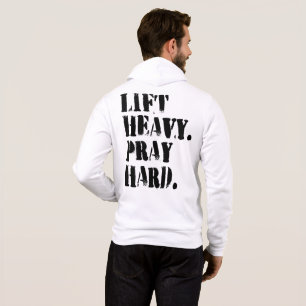 Camiseta Levante Pesado Reze Duro - Citação Motivacional