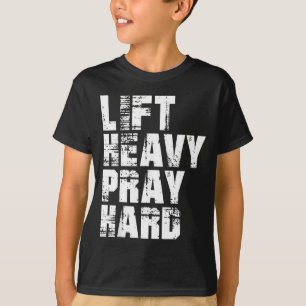 Camiseta Levante Pesado Reze Duro Presente Cristão para Gin