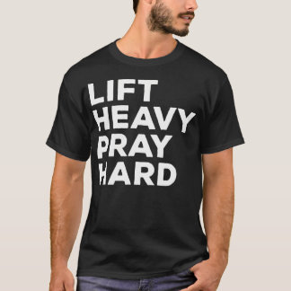 Camiseta Levante Pesado Reze Forte Cristão Academia Diverti