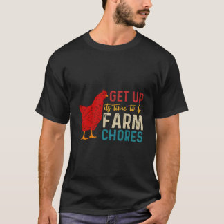 Camiseta Levante-se É Hora De Fazer As Tarefas Da Fazenda