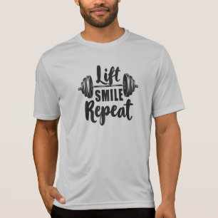 Camiseta Levante Sorria Repita Motivação Academia Musculaçã