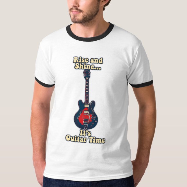 Camiseta Levantem-se e brilhem. é hora do violão. motivacio (Frente)