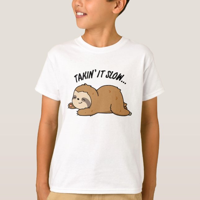 Camiseta Levar Devagar Pun do Sloth Engraçado (Frente)