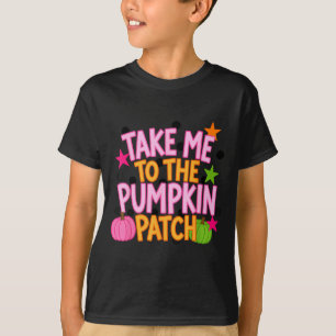 Camiseta Leve ao Patch de Abóbora Halloween Outono Colheita