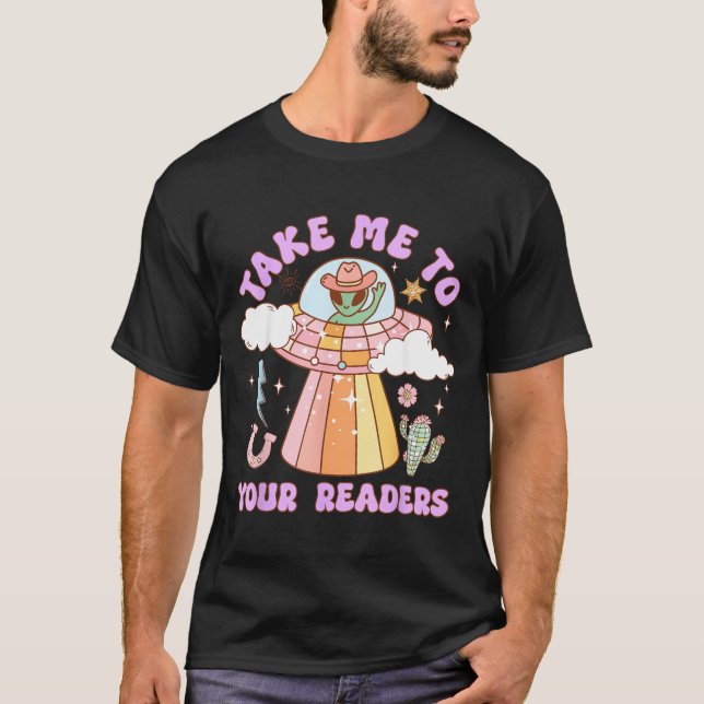 Camiseta Leve aos Leitores Professor Alien Halloween Alfabe (Frente)