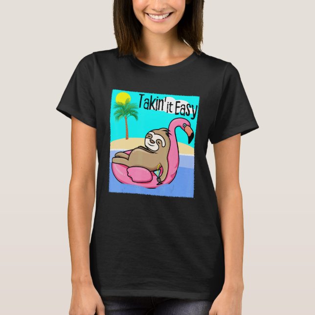 Camiseta Leve Com Facilidade Em Flamingo Raft A Summer Beac (Frente)