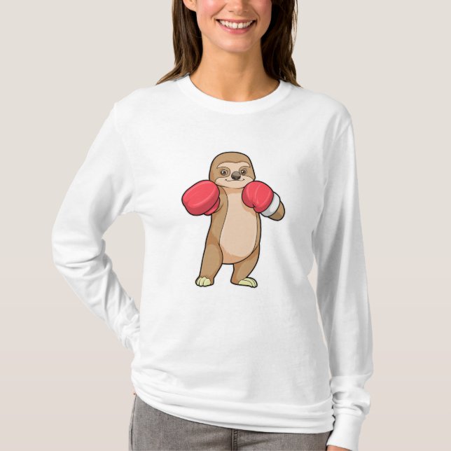 Camiseta Leve como boxer com luvas in a box (Frente)