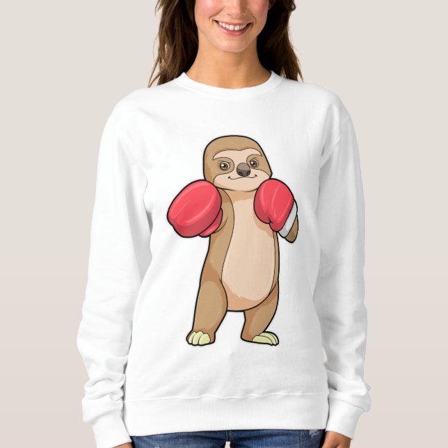 Camiseta Leve como boxer com luvas in a box (Frente)