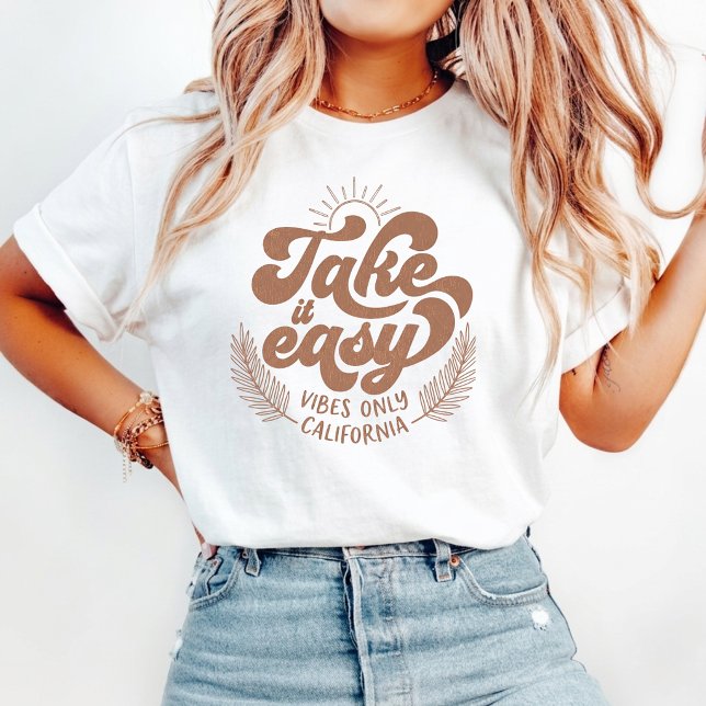 Camiseta leve fácil vibes califórnia retrô boho (Criador carregado)