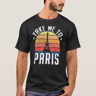 Camiseta Leve-Me A Paris Heartbeat Eiffel Tower France I L