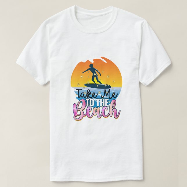 Camiseta Leve-me à Praia (Frente do Design)