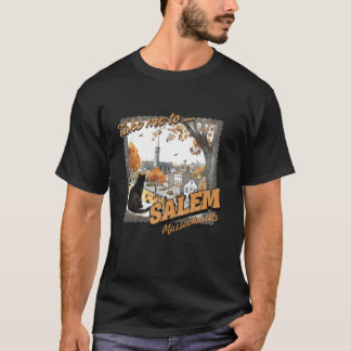 Camiseta Leve-Me A Salem Massachusetts Black Cat Wital
