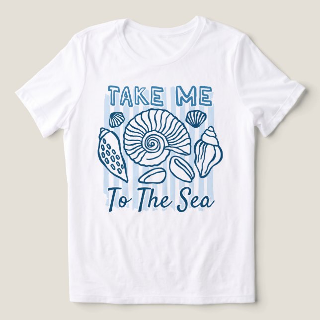 Camiseta Leve-me ao Mar Concha Marítima Costeira (Design frontal)