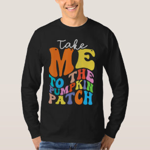 Camiseta Leve-Me Ao Patch De Abóbora Outono Queda Graças