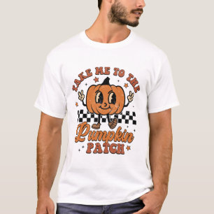 Camiseta Leve-Me Ao Patch De Abóbora Outono Queda Graças