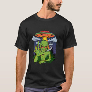 Camiseta Leve-Me Ao Seu Dealer Ufo Engraçado Alienígena Fum