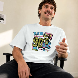 Camiseta Leve-me de Volta aos Anos 90 Patins de Rolo Retrô