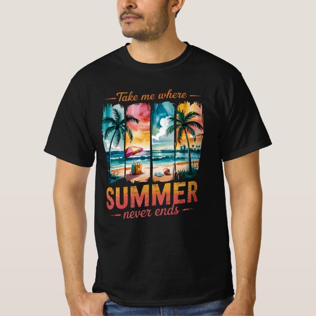 Camiseta Leve-me onde o verão nunca termina (Frente)