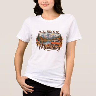 Camiseta Leve-me para as Montanhas Estilo de Cartaz de Vi