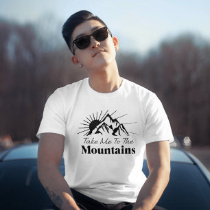 Camiseta Leve-me para as Montanhas Preto e Branco